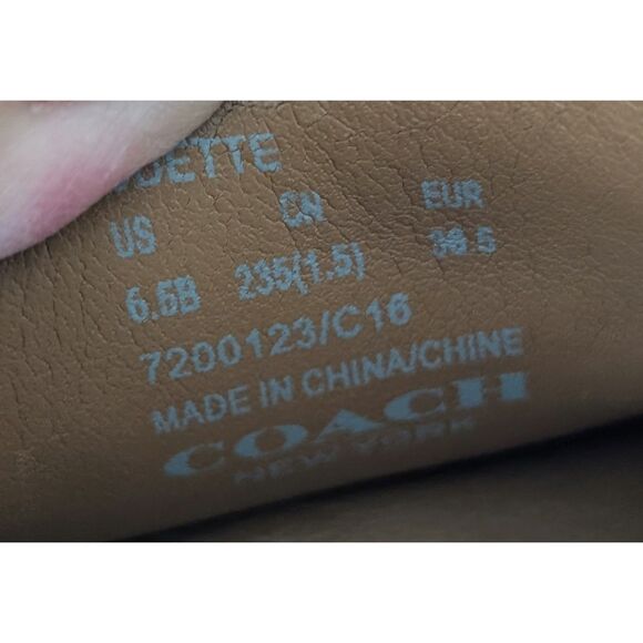 COACH Odette Logo Solid Metallic Gray Leather Driver Loafer Sz 6.5B - Picture 8 of 10